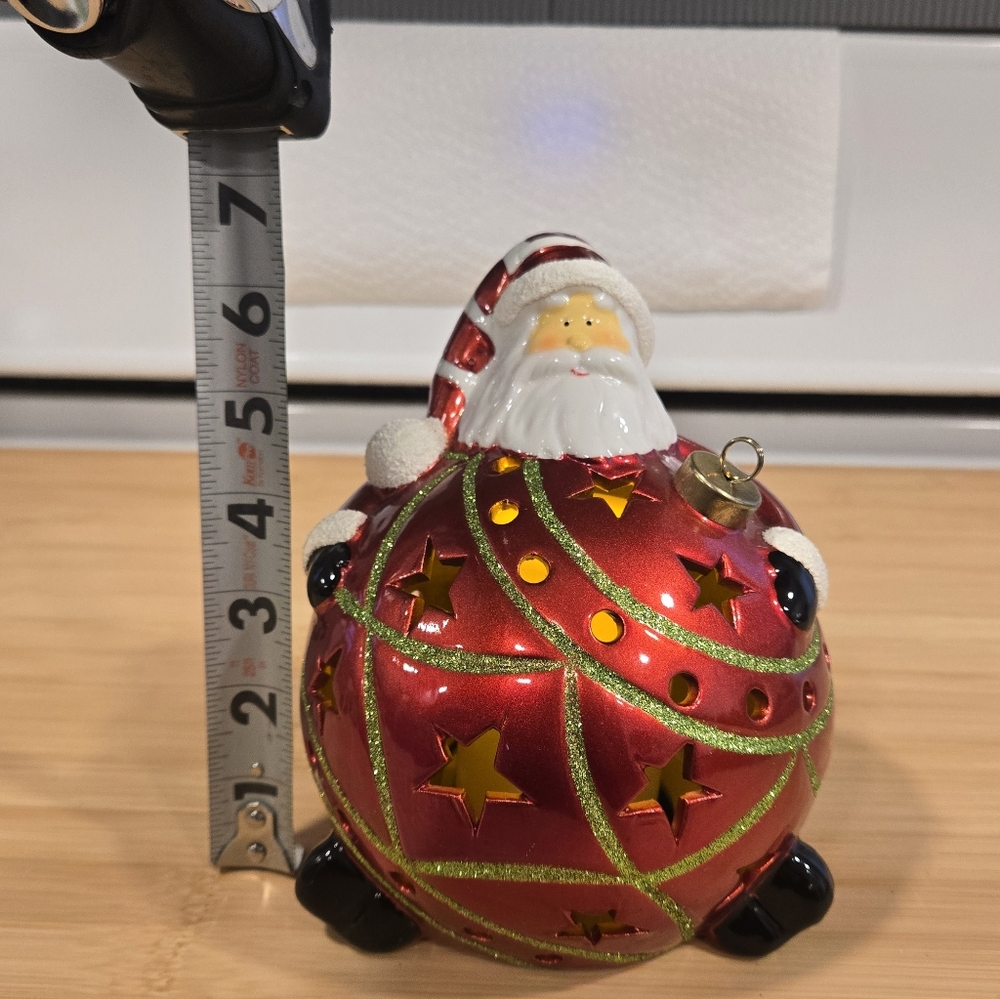 QVC Light‎ Up Santa Clause Orniment Figirine w/ Color Changing Bulb - Picture 8 of 10